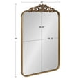 thumbnail image 2 of Kate and Laurel Laubry Vintage Metal Rounded Rectangle Mirror, 20 x 30, Gold, Traditional Antique Ornate Round Rectangular Mirror with Detailed Crown Accent and Slim Frame, 2 of 8
