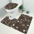 thumbnail image 2 of Brown Dog Paw Footprint Bathroom Rugs Sets 3 Piece,Toilet Cover Set,Absorbent Non Slip Bathroom Mats Sets with U-Shaped Contour Rug Toilet Rug Set, 2 of 5