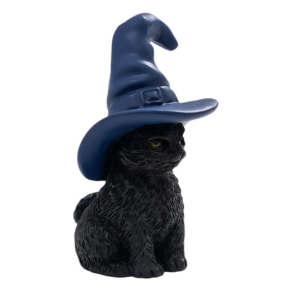 EaseDay Spooky Black Cat Decor Halloween Figurines Cute Miniature Witch Cat Statues for Desk Table Shelf Home Indoor Halloween Decor
