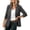 Dark Gray, variant on Snorda Blazers for Women Lapel Button Up Jacket Rolled 3/4 Sleeve Slim Fits Office Coat With Flap Pockets Soft Lightweight Solid Color Casual Formal Outerwear Jackets