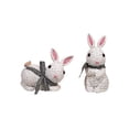 thumbnail image 3 of 2pcs Easter Resin Rattan Effect Bunny Ornaments, Cute Imitation Rattan Rabbit Figurines for Home Living Room, Garden, Patio and Indoor Outdoor Spring Easter Festival Decoration, White, 3 of 6