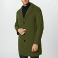 thumbnail image 4 of qolati Mens Wool Blends Trench Coat Single Breasted Notch Lapel Overcoat Mid-Length Classic Pea Top Coat Warm Winter Outwear, 4 of 5