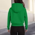 thumbnail image 5 of Cropped Sweatshirt, Yigetop Womens Oversized Solid Color Sweatshirts Pullover Lapel Women's Loose Casual Hoodie Zipper Sweatshirts Jackets for Women Green 2XL, 5 of 6