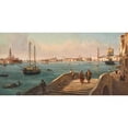 thumbnail image 2 of Luigi Querena 14x9 Black Ornate Wood Framed Double Matted Museum Art Print Titled: Venice, the Riva Degli Schiavoni, 2 of 5