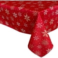 thumbnail image 2 of Christmas Red Farmhouse Country Snowflake 60 x 102 inch Rectangle Fabric Dining Tablecloth, 2 of 9