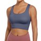 thumbnail image 1 of Sujetador deportivo sin aros para mujer - Camiseta de yoga sexy con fruncido y relleno fijo en el pecho - S-XL, 1 of 5