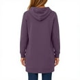 thumbnail image 3 of Resicozy Womens Zip Up Long Hoodies with Two Way Zipper Fashion Casual Tunic Sweatshirts Long Sleeve Jackets with Pockets Purple L, 3 of 7