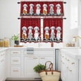thumbnail image 3 of Kitchen Gnome Cute Chef Gourmet Pot Curtain Tier and Valance Set 3 Piece, Red Black Plaid 3-inch Rod Pocket Window Tier Curtains Valance for Kitchen Living Room, 3 of 9