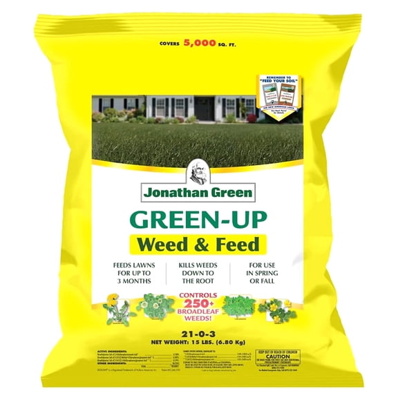 Jonathan Green (12344) Green-Up Weed & Feed - 21-0-3 Grass Fertilizer & Weed Killer (5,000 Sq. Ft.)