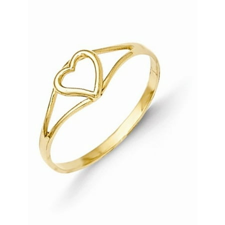 14k Yellow Gold Heart Baby Ring w/ Gift Box.