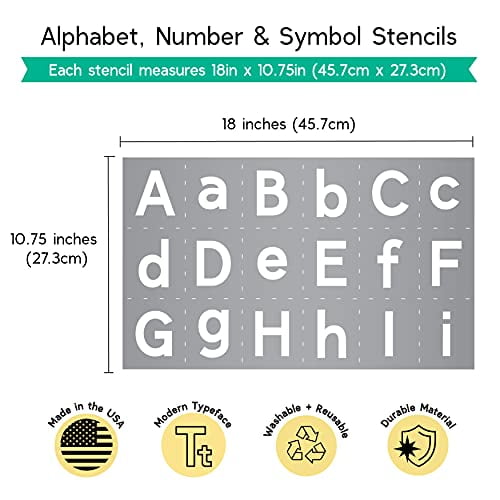 2-Inch Alphabet Letter Craft Stencils - Includes Upper & Lower Case Letter  Stencils for Painting - Large Alphabet Stencils are Great for Many Projects  - 4 Piece Reusable Craft Stencil Letters Set - Walmart.com