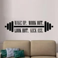 thumbnail image 3 of Wake Up. Work Out. Look hot. Kick Ass. Exercise Workout Quote Motivation Fitness Inspiration Silhouette Vinyl Wall Art Sticker Decal Home Gym Workout Area Fitness Sticker Decoration Size (4x10 inch), 3 of 3