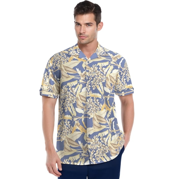 Havanera Men's and Big Men's Tropical Short Sleeve Woven Shirt, Sizes S-3X