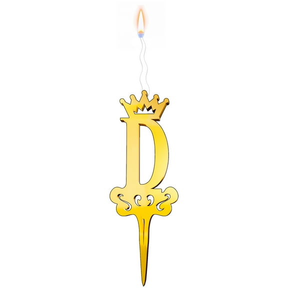 LETTER "D" Food-Safe Gold Cake Topper Candle – Elegant and Reusable Decoration for Birthdays, Astrology-Themed Parties, and Celebrations