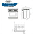 thumbnail image 6 of Cosmo 36 Inch 6 Cubic Foot Gas Range Convection Oven with 6 Italian Burners, 6 of 13