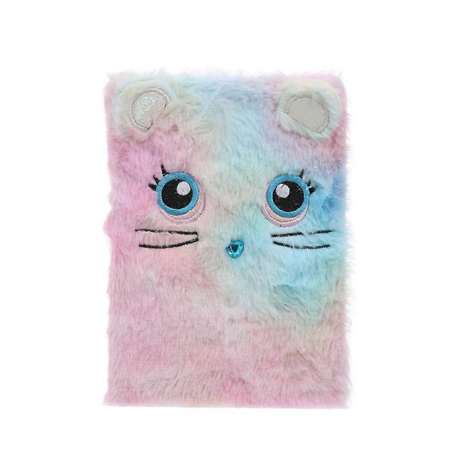 KAIYANG Cuaderno de peluche con dibujos animados de niña con orejas de conejo de invierno (estilo C)