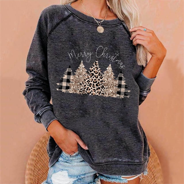 Puntoco moda mujer imprimir manga larga cómoda transpirable cuello redondo sudadera Puntoco Puntoco-6932