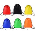thumbnail image 2 of Drawstring Bag Waterproof Shoe Clothes Storage Pouch Shoe Storage Pouch Sports Non-woven Backpack Rucksack, Orange, 2 of 7