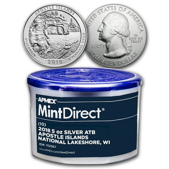 2018 5 oz Silver ATB Apostle Islands (10-Coin MintDirect® Tube)