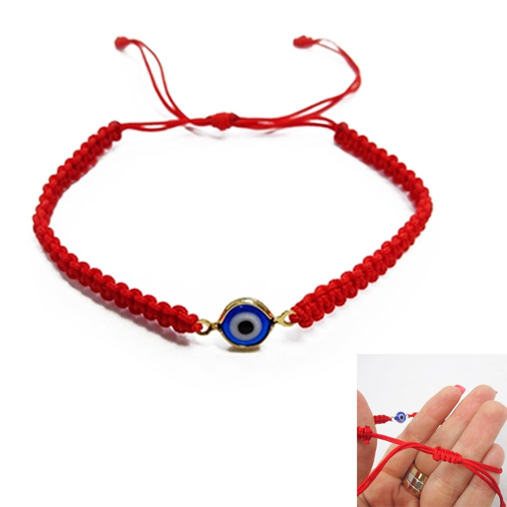 Silver Heart Red Thread Protection Evil Eye Handmade Bracelet 