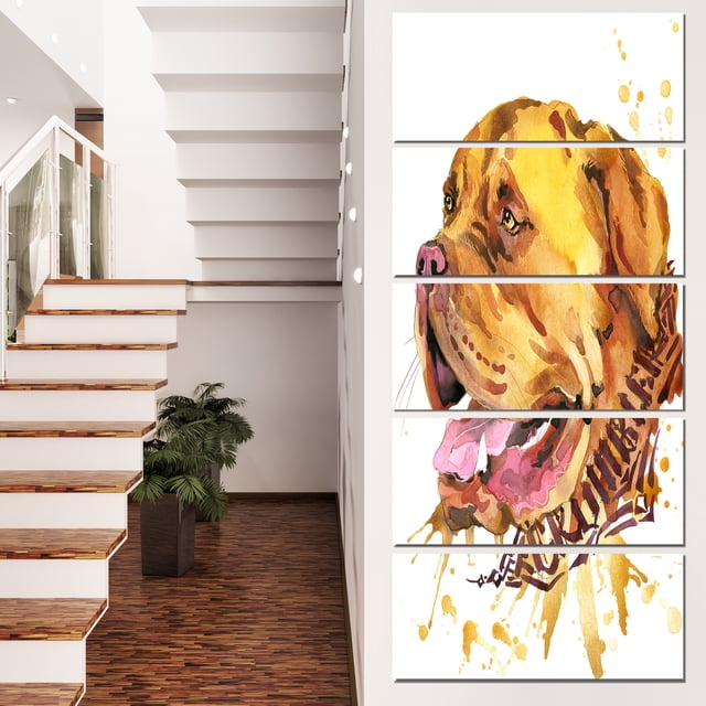 Aggressive Brown Dog Watercolor - Animal Canvas Wall Art
