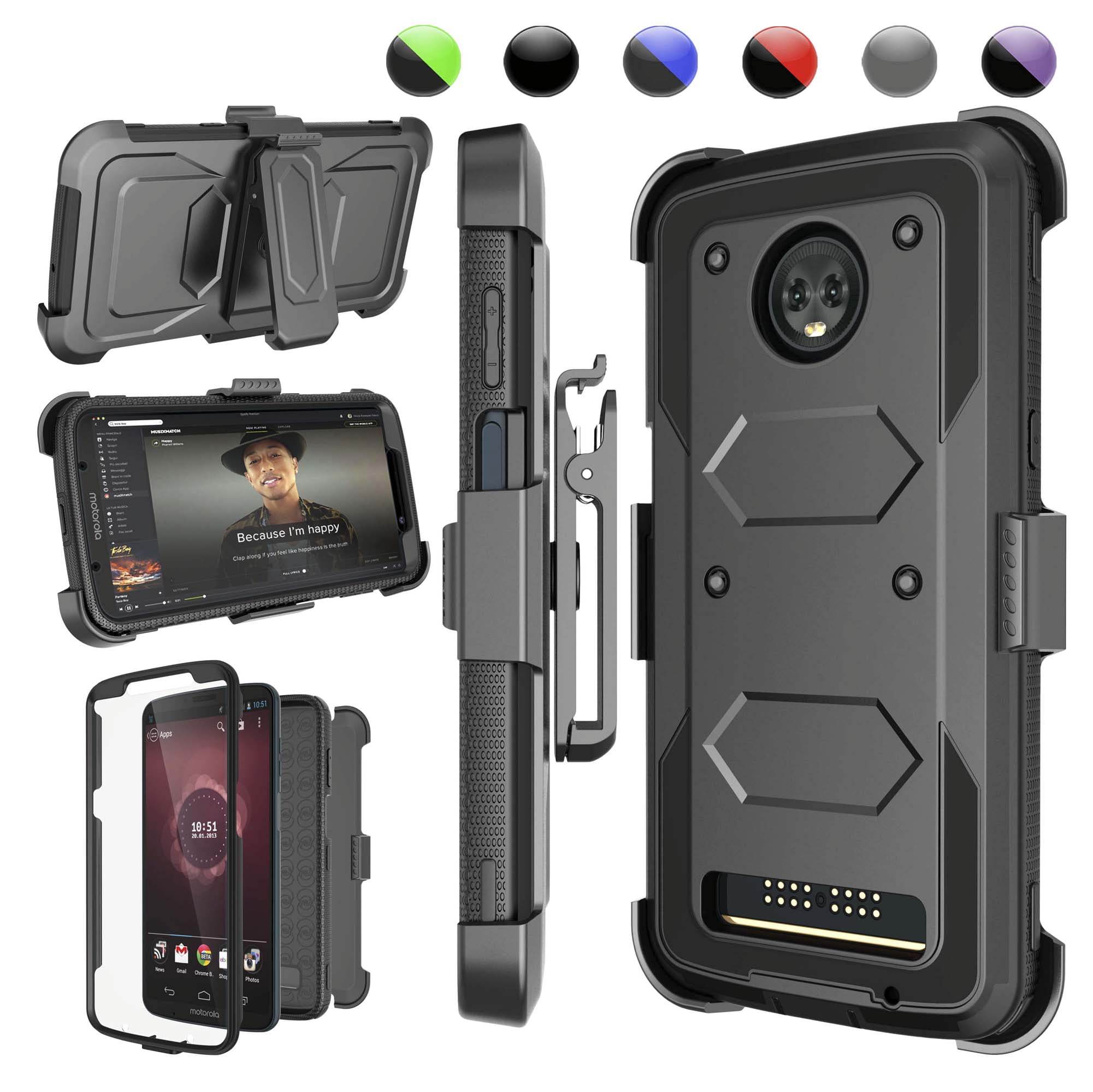 Moto Z3 Play Case, Motorola Z3 Play Driod Case Holster, Z3
