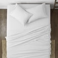 thumbnail image 3 of Noble Linens 4 Piece White Checkered Embossed Bed Sheet Set, Twin, 3 of 6