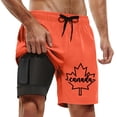 thumbnail image 4 of ibiyuan Men Swim Trunks 7 Inch with Compression Boxer Liner Quick Dry Mens Bathing Suits 2 In 1 Running Board Shorts Pockets Soft Funny Print Beach Swimwear,Orange-h, 4 of 4