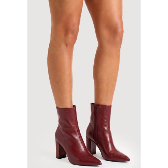 Women's Pointy Toe Block Heel Booties