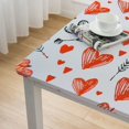 thumbnail image 4 of BANET Square Fitted Tablecloth Romantic Love Heart Table Cover with Elastic Edge White Table Cloth Card Table Topper for Home Kitchen Dining white, 4 of 7