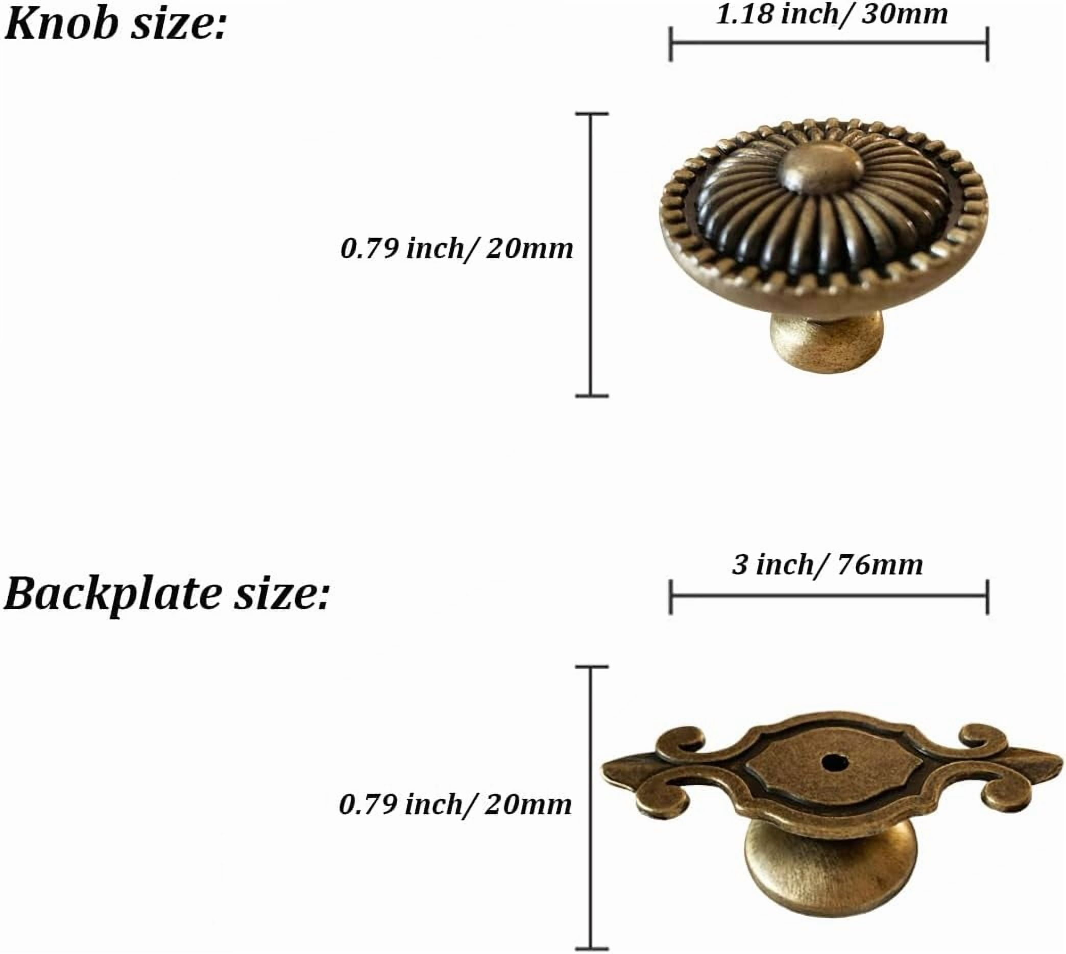Brass Cabinet Knobs, Vintage Retro Mushroom Drawer Knobs with Backplate, Dresser Pull Handles for Kitchen/Cupboard/Wardrobe/Cabinet (Gold, 4 Pieces)