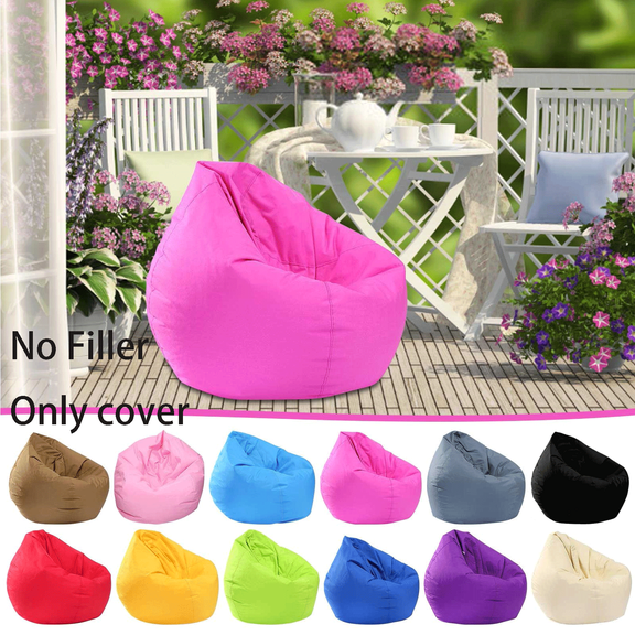 Tyidzon Bean Bag Chair Cover, 35 inch Soft Lazy Football Sofa Leisure and Entertainment Stool for Kids and Adults (No Filler)