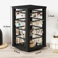 thumbnail image 4 of Rustic Rotating Wood Earring Stand, 4 Tiers Earring Holder Organizer Stand with 192 Earring Tree Holes Display for Stud Earrings, Hoop Earrings, 4 of 7