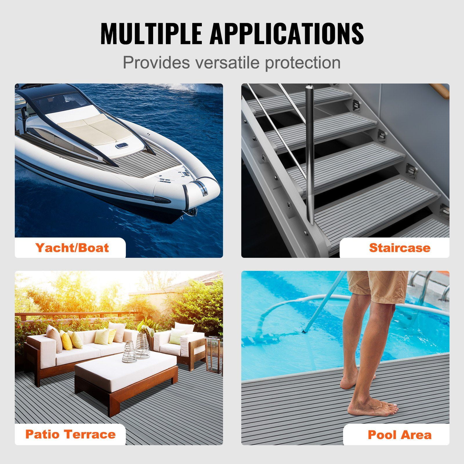 EVA Foam Boat Decking 94.5" x 45.7" (29.9 sq.ft) | Non-Slip Self-Adhesive Marine Carpet Padding for Boats, Yachts, Pontoons, Kayaks | Waterproof Boat Flooring