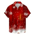 thumbnail image 2 of Elvqul Mens Shirts Christmas Cute Short Sleeve Button up Vacation Shirts for Men Graphic, 2 of 5