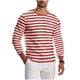 thumbnail image 2 of Ceisia Men's Spring Fall Casual Regular Fit Crew Neck Long Sleeve T-Shirt Multi-Color Striped Cotton-Like Jersey Stretch Fabric Wine XXL Gifts, 2 of 6