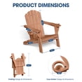 thumbnail image 7 of Adirondack Chairs Set of 2, Folding All-Weather HDPE Plastic Patio Chairs, Teak, 7 of 7