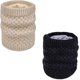 thumbnail image 4 of Juego de 2 bufandas cálidas de invierno con cuello infinito, bufandas de doble capa gruesas de lana a prueba de viento, regalos para mujeres y hombres (B-negro y beige) JAMW Sencillez, 4 of 5
