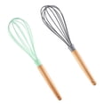 thumbnail image 1 of UPGRATOR 2pcs Whisk Kitchen Tool Manual Hand Mixer for Cooking Stainless Steel and Wood, 1 of 8