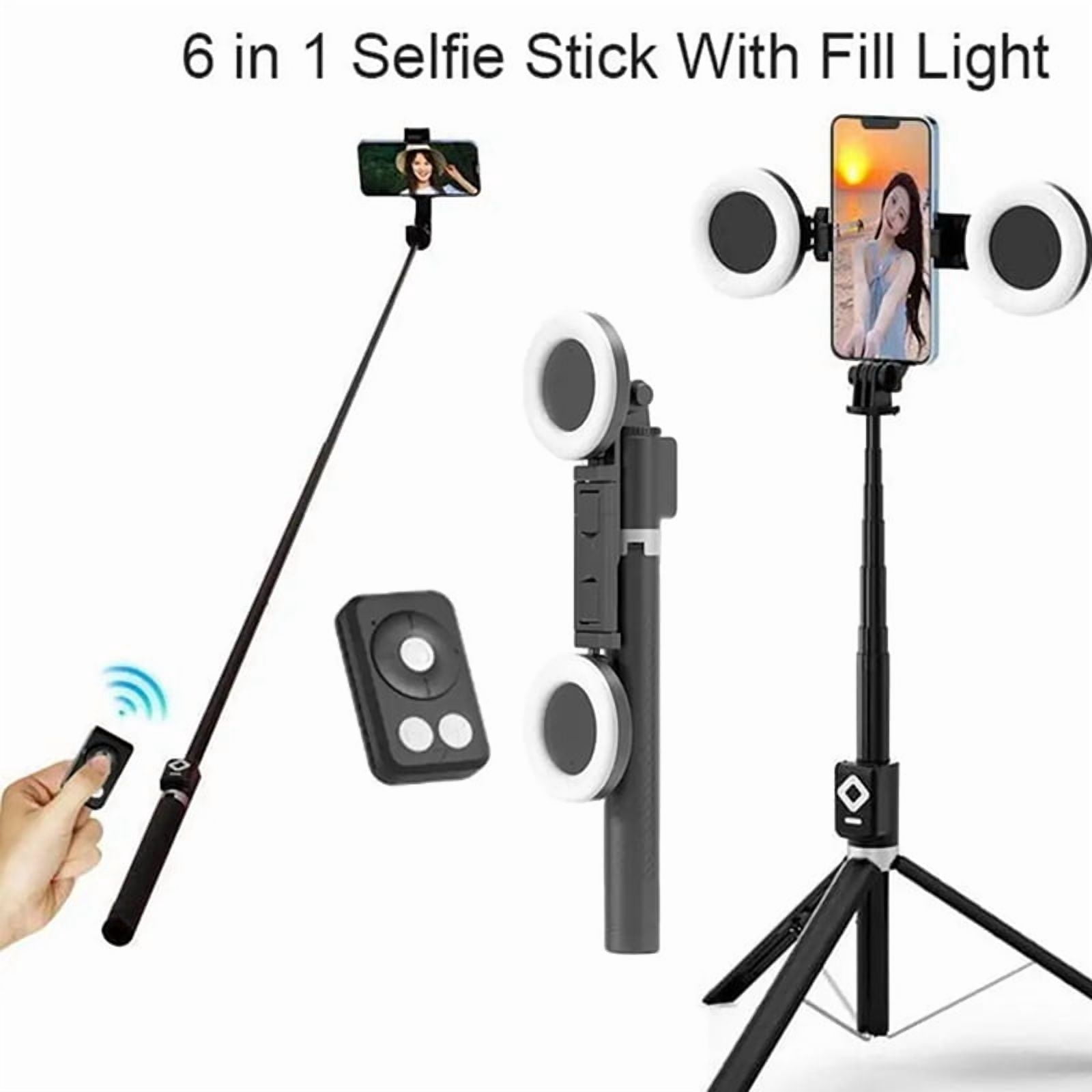 Selfie Stick Tripod with Light 67Inch Height Portable Wireless Remote Phone Tripod for Travel Cell Phone Holder Mount,B