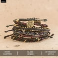 thumbnail image 2 of NOVICA Handmade Glass Beaded Macrame Bracelets in Black Set of 7 Wristband Guatemala Bohemian Sun 'Boho Histories in Black', 2 of 10