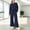 #0076-Navy, variant on Two Piece Lounge Sets for Women Long Sleeve Round Neck Top Elastic Waist Drawstring Pants with Pockets Casual Comfort