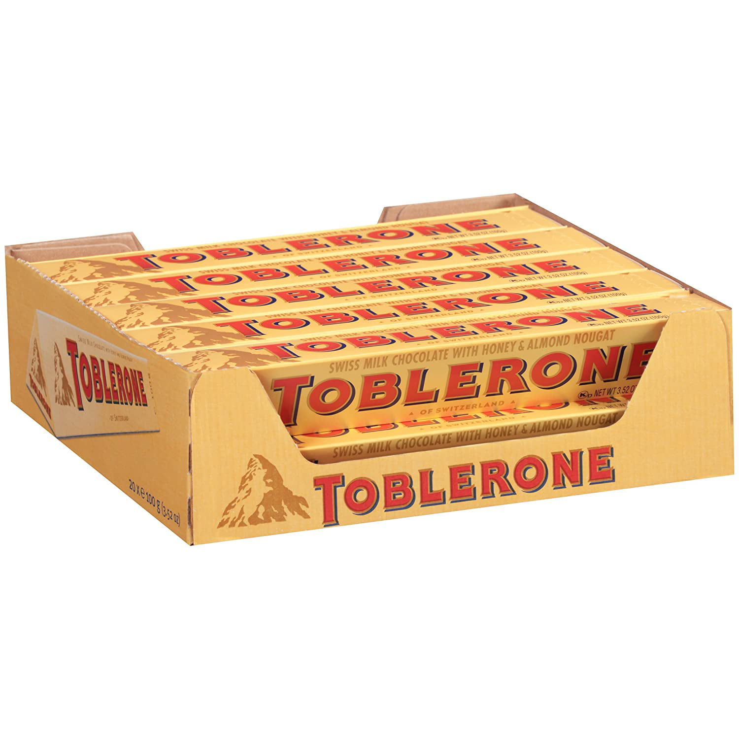 TOBLERON 4 x MIXED CHOCOLATES (DARK, WHITE, MILK, ALMOND) LARGE