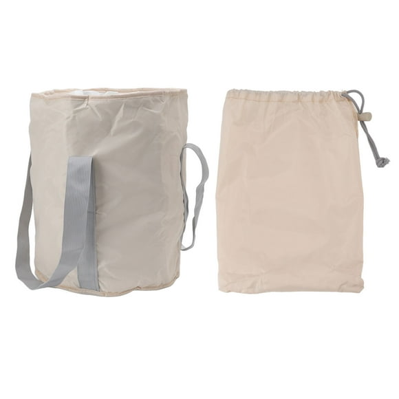 Cubo plegable para acampar de poliéster de doble capa con bolsa de almacenamiento para exteriores Beige