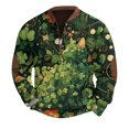 thumbnail image 4 of Men's St Patrick's Day Half Zip Sweatshirt Long Sleeve Clover Graphic Pullover, 4 of 5