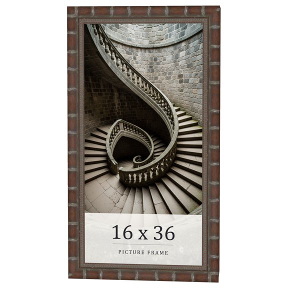 16x36 Dark Brown Bamboo Real Wood Picture Frame Width 1.5 inches | Interior Frame Depth 0.5 inches