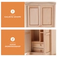 thumbnail image 3 of Miniature Wooden Wardrobe Closet for Dollhouse, Doll Clothes Organizer, Small Model Furniture Accessory, 3 of 6