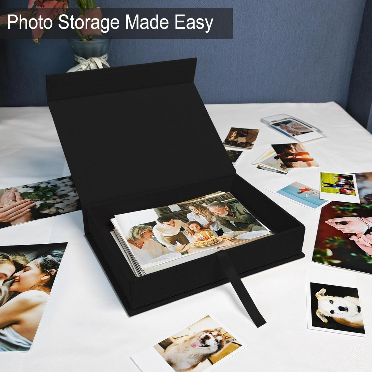 Lanola 8x10 Archival Photo Storage Box with Lid – Stackable Memory Keepsake Organizer for Photos, Certificates, Jewelry & Scrapbooking Supplies Grass Green