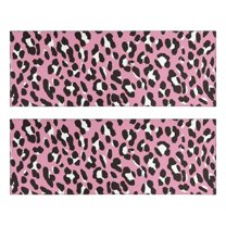 Kitchen Rugs Sets Of 2,Pink and Black Of Leopard Print Anti Fatigue Kitchen Mat Rugs Non Slip Washable,Decorative Kitchen Floor Mats for Kitchen,Sink,Laundry,17"X47"