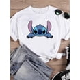 thumbnail image 1 of Disney Watercolor Lovely Style Short Sleeve Women Print Clothing Stitch Casual Tee Shirt Fashion Cartoon Graphic T-shirtsXL Gao Jinjia LED, 1 of 2
